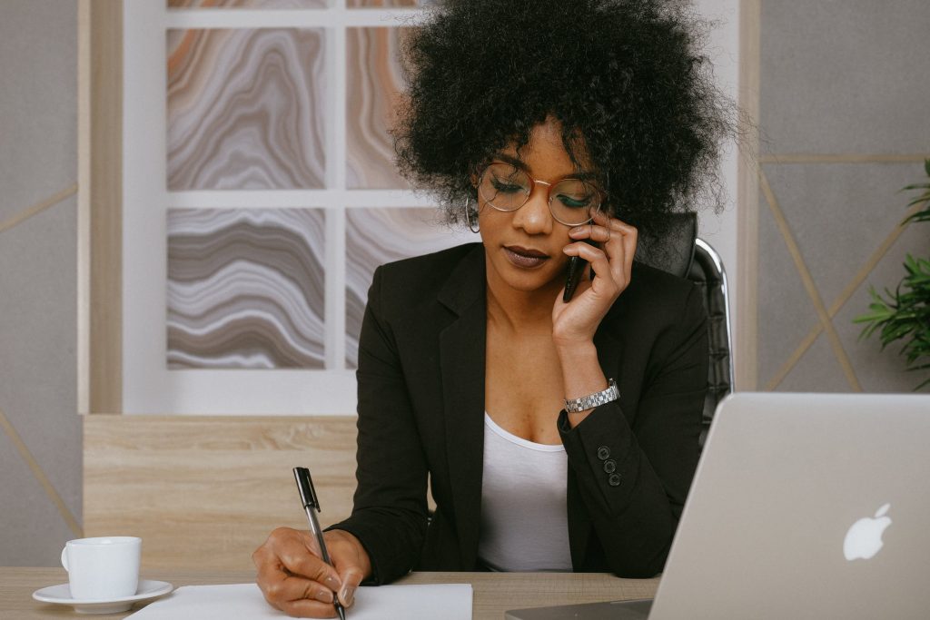 writing notes while on phone